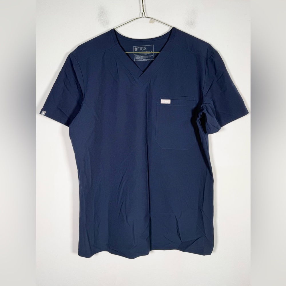 FIGS Men's Size Small Blue Leon Three Pocket Scrub Top